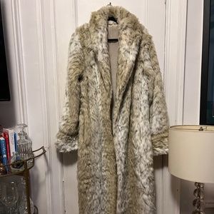 Full Length Cream Faux Fur MobWives Coat